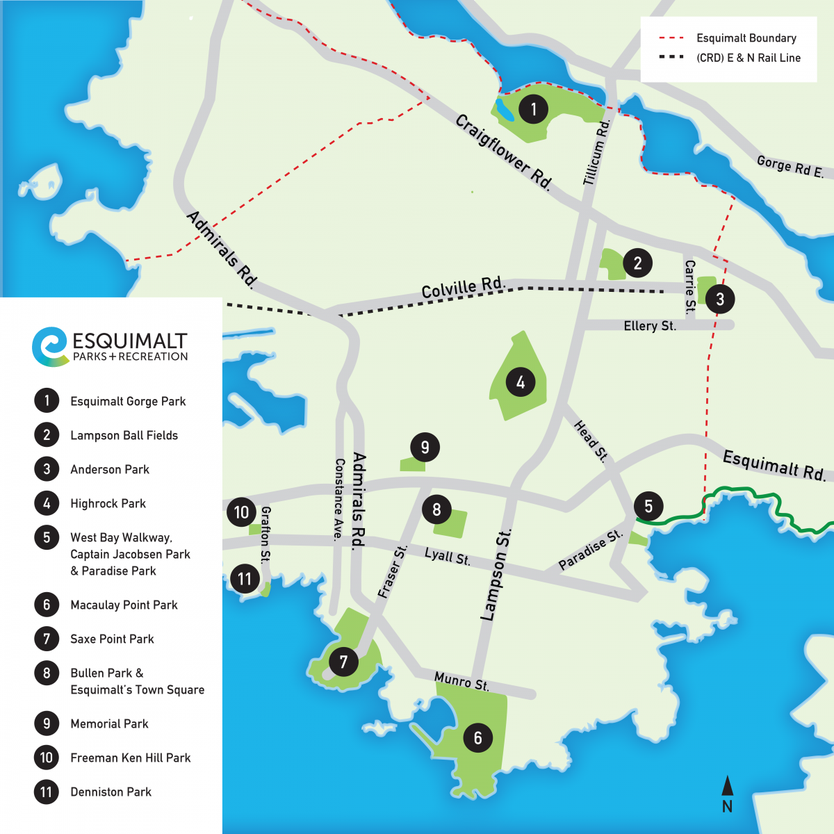 Esquimalt Parks Map