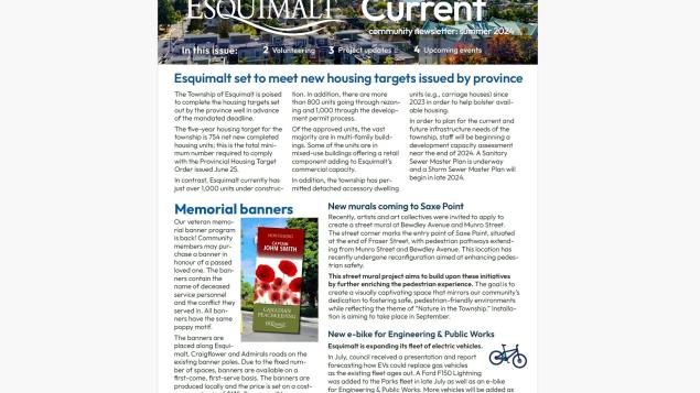 Image of the front page of the Current newsletter