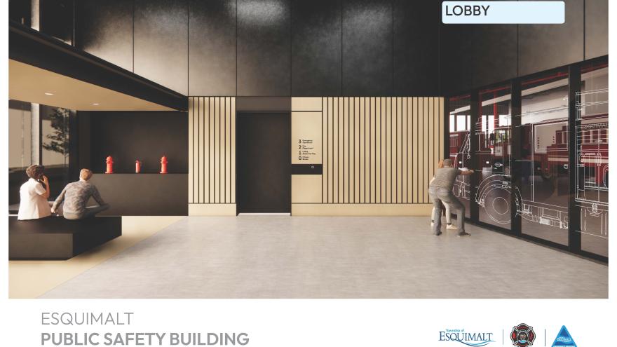 Esquimalt Public Safety Building lobby design concept