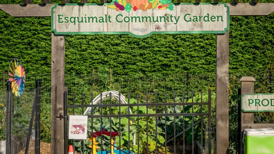 Anderson Community Garden sign and gate