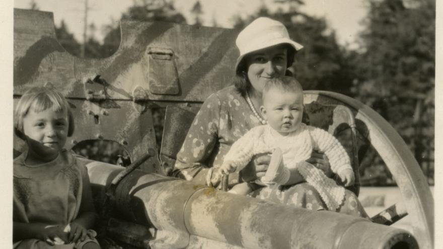 "Woman and children at Memorial Park" c. 1935