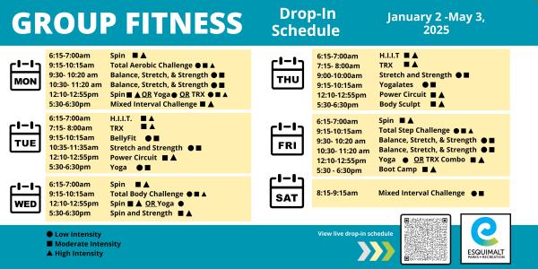 Spring 202 Fitness Drop In Schedule